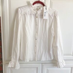 NWT ba&sh white eyelet top